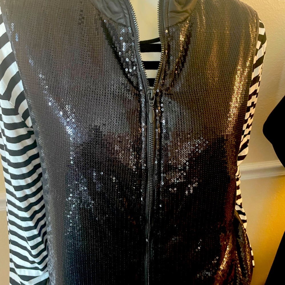 Chico’s weekends sequined black vest